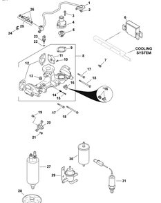 Kohler Efi Engine Fuel System Diagram and Parts List for 465 4X4-EFI-1I029Z-1H020Z-37BMD710 Cub Cadet Lawn Tractor Accessories